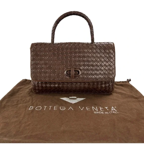 Auth. Bottega Veneta Vintage Intrecciato Leather Handbag - Picture 3 of 8